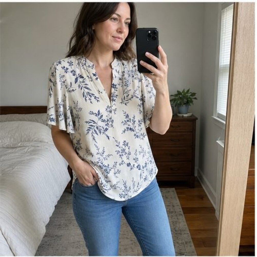 Lilac Button Blouse - Picture 3 of 6